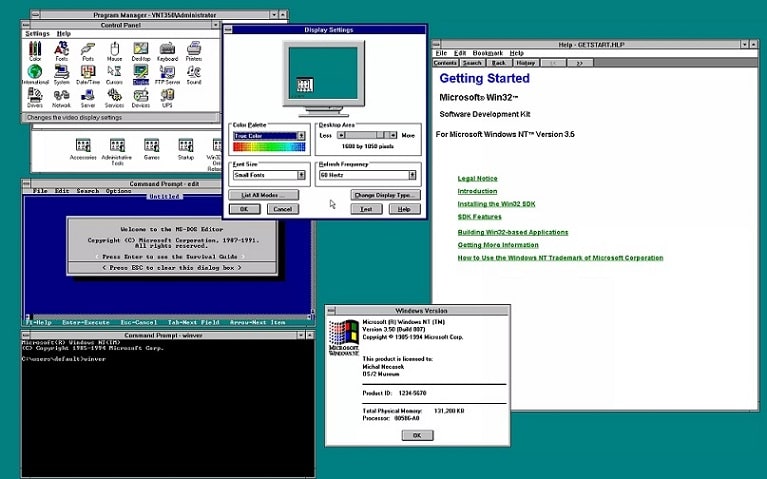 Tampilan Windows NT 3.5 | Gaptogeek